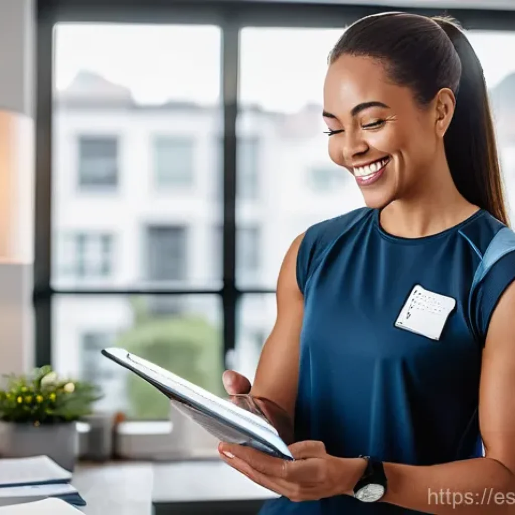 생활체육지도사 자격증 실효 방지 팁 - **Prompt:** A confident, diverse female fitness professional in her early 30s, dressed in stylish, p...